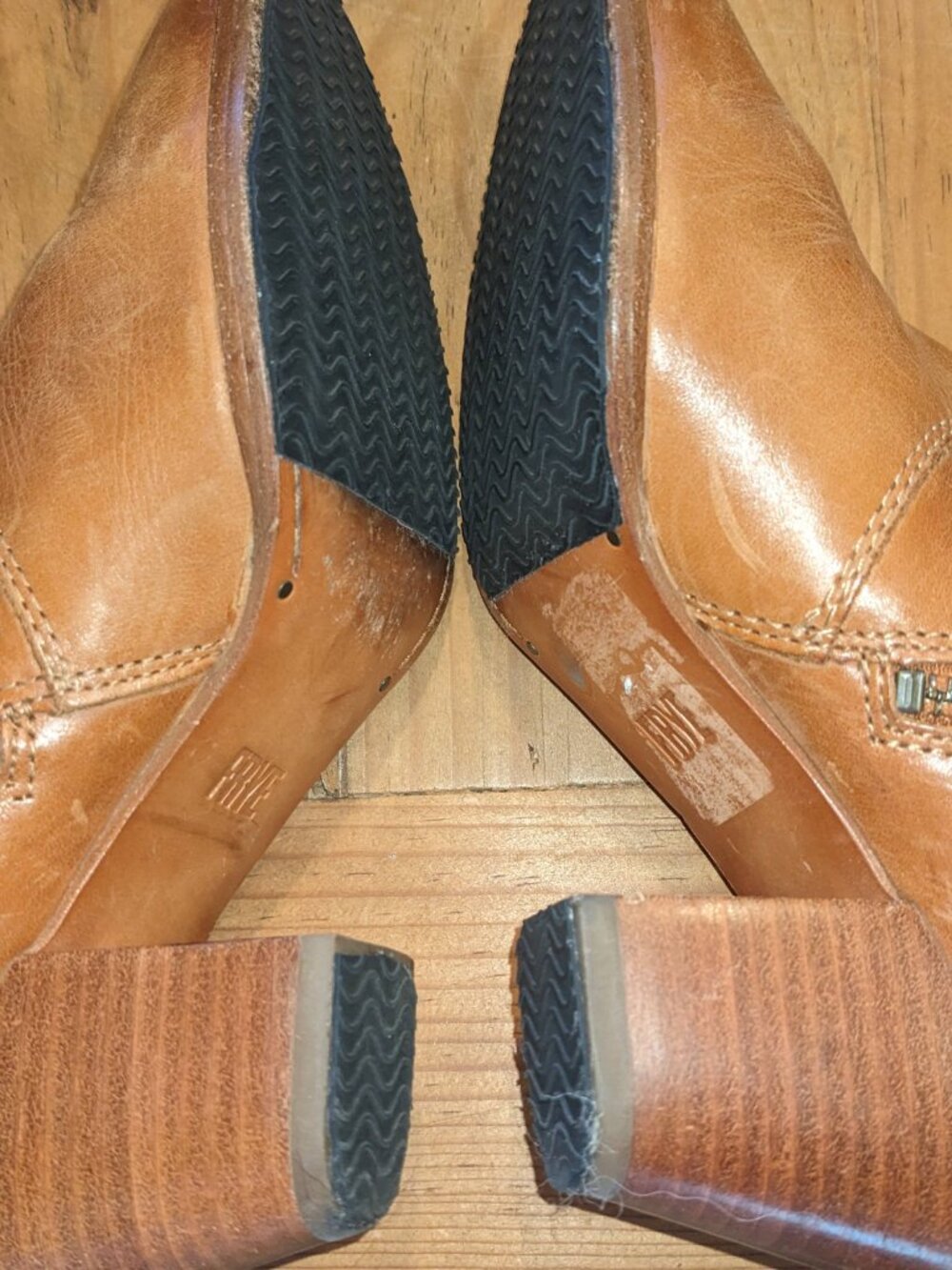 Frye Cognac Brown Leather Ankle Booties - Picture 4 of 9